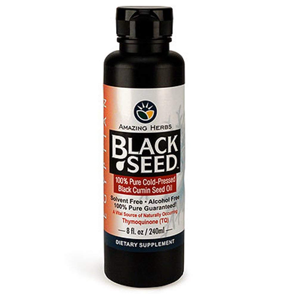Amazing Herbs Egyptian Black Seed Oil - Gluten Free, Non GMO, Cold Pressed Nigella Sativa Aids in Digestive Health, Immune Suppo