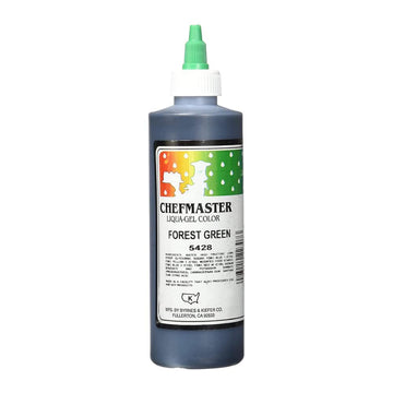 Chefmaster Forest Green Liqua-Gel® Food Coloring | Vibrant Color | Professional-Grade Dye For Icing, Frosting, Fondant | Baking & Decorating | Fade-Resistant | Easy-To-Use | Made In Usa | 10.5 Oz