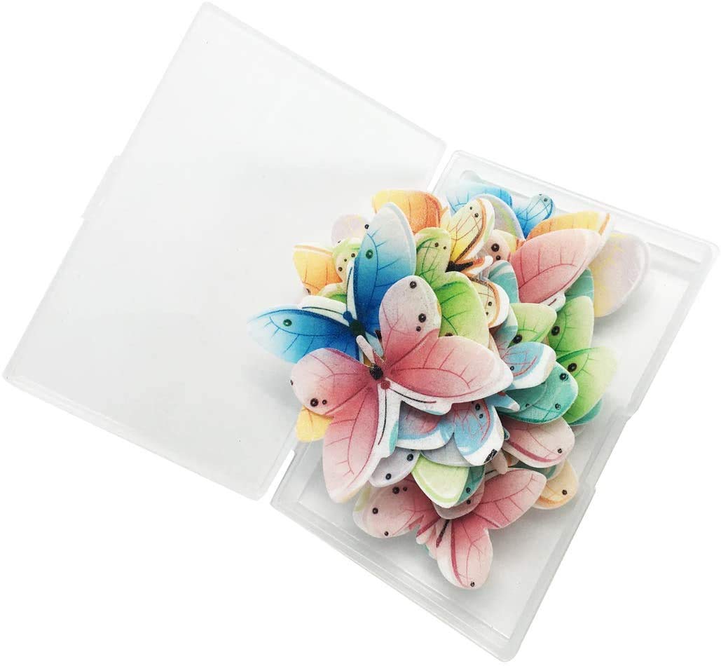 Set Of 30 Edible Butterfly Cupcake Toppers Wedding Cake Birthday Party Food Decoration Mixed Size & Colou