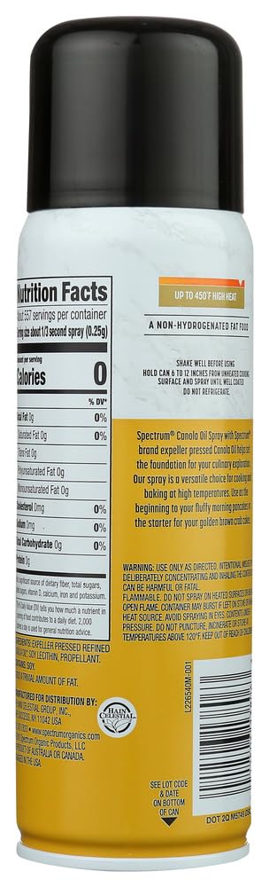 Spectrum Essentials Canola Oil Cooking Spray, 6 Oz