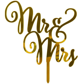 Qertesl Acrylic Mr & Mrs Cake Topper,Bride And Groom Cake Topper, Wedding Or Anniversary Party Cake Topper.