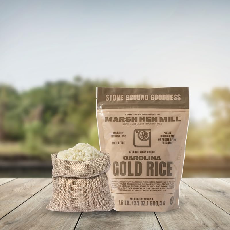 Marsh Hen Mill Carolina Gold Rice - Pure Long Grain White Rice With Exceptional Aroma Flavor & Texture Nutty Almond & Floral Not