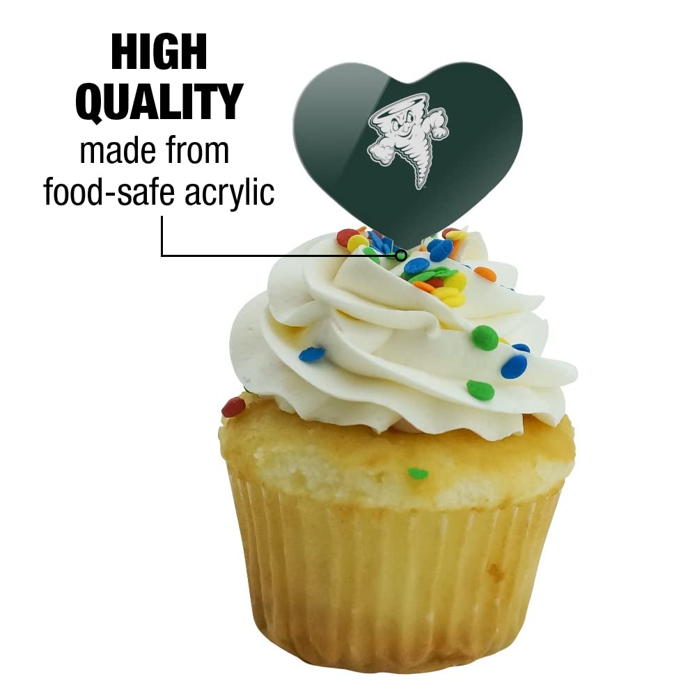 GRAPHICS & MORE Cupcake Picks Set of 6 Acrylic Heart Toppers Lake Erie College Model CUPT.HRT.ACR.6PK.CLCERI500B