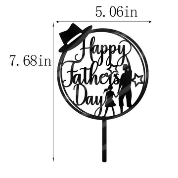 Keoysek Black Acrylic Dad Happy Birthday Cake Topper Father'S Day Birthday Party Decorations Supplies Decorations