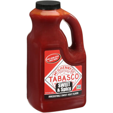 TABASCO Brand Sweet and Spicy Hot Sauce, Mild Heat, Bulk Plastic Jug, Balance of Sugar & Spice, Versatile, Perfect for Large Rec