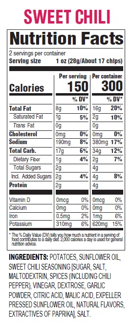 Hal'S New York Kettle Cooked Gluten Free Sweet Chili Flavored Potato Chip Crisps, 2 Oz (Pack Of 6)