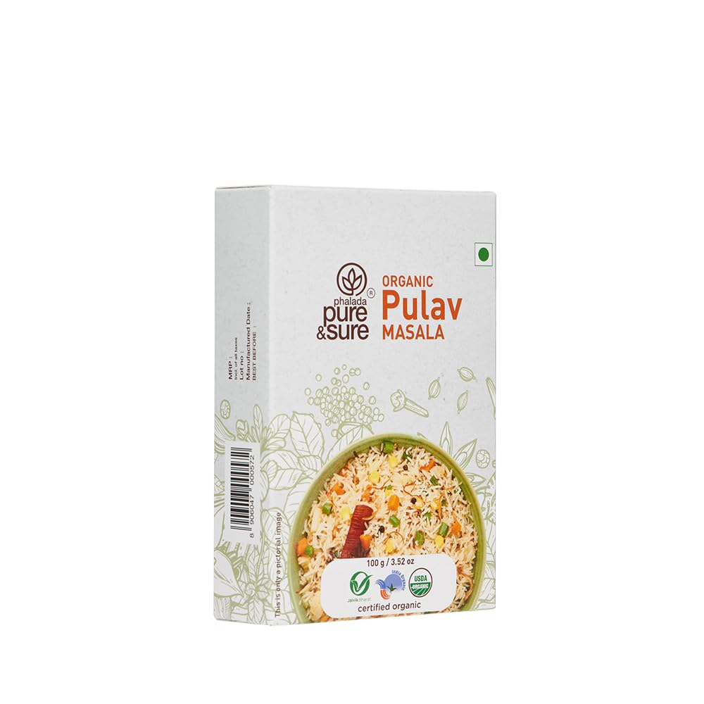 Pure & Sure Organic Pulav Masala Powder | Delicious & Aromatic Pulav Masala Mix | Curry Masala Powder, 100G