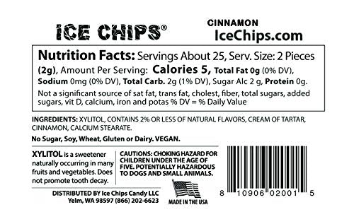 Ice Chips Xylitol Candy Tins (Cinnamon, 6 Pack) - Includes Band As Shown