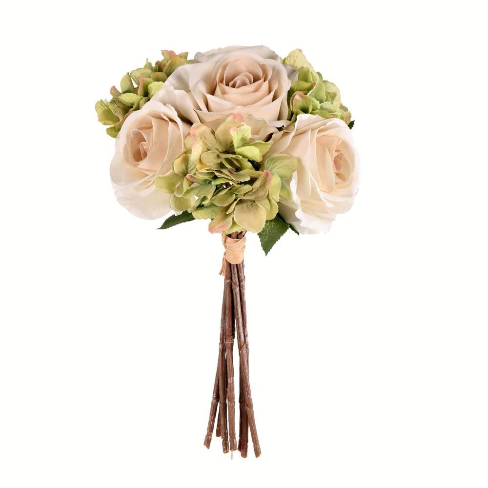 13 Grn Ivory Rose Hydrangea Boquet Pk/2