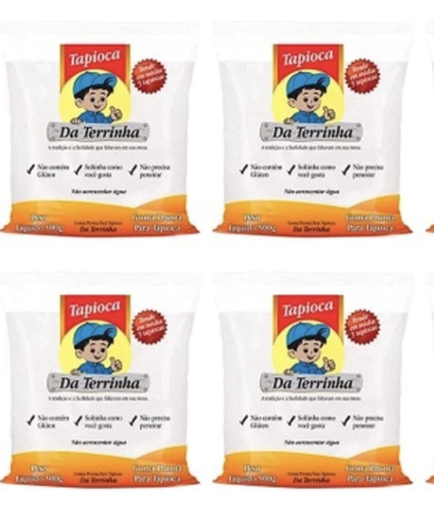 Tapioca Da Terrinha Hidratada - Hydrated Tapioca - 17.64 Oz (PACK OF 4) | 500g by BRCOFFEE