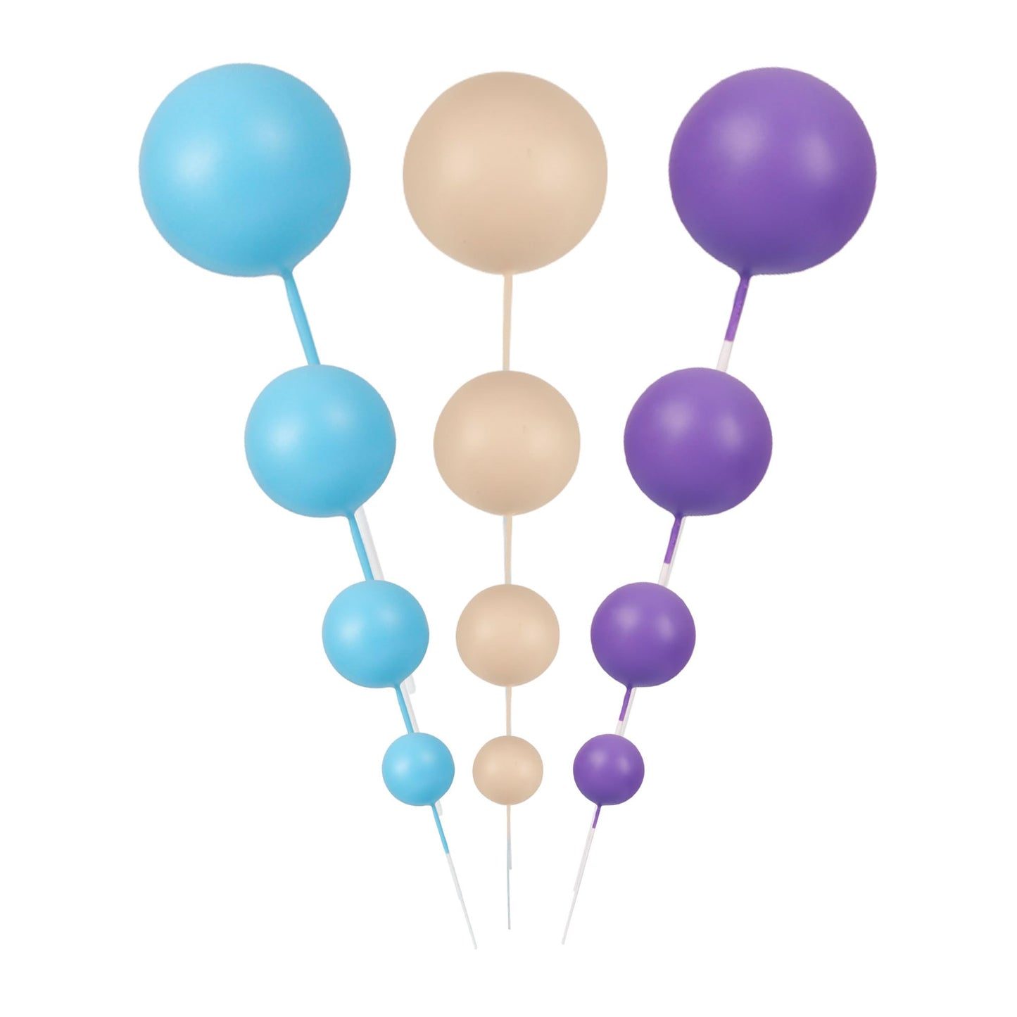 Gyufise 30Pcs Balls Cake Toppers Ball Cake Picks Ball Shaped Cupcake Toppers Foam Balls Cake Topper Insert Mini Balloons Cake De