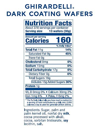 Ghirardelli Dark Coating Wafers, Dark Chocolate, 25 lbs