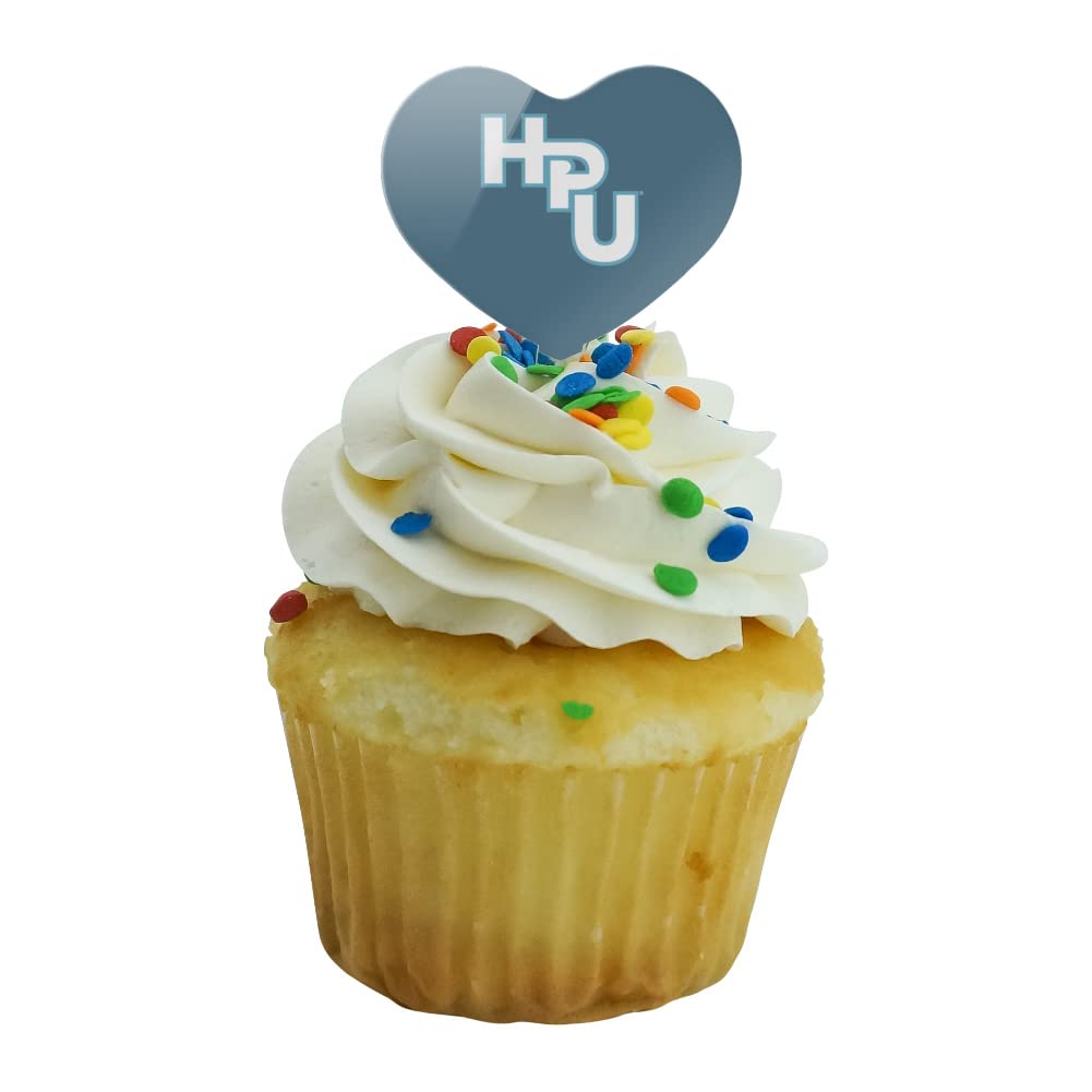 GRAPHICS & MORE Cupcake Picks Set of 6 - Acrylic Heart Toppers - Hawaii Pacific University Design