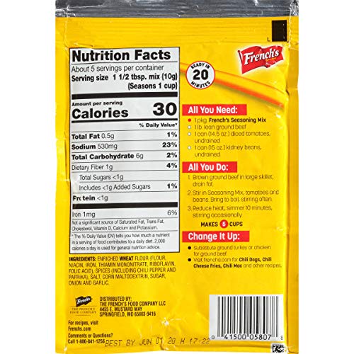 French'S Chili-O Original Spices, 1.75-Ounce Packages (Pack Of 18)