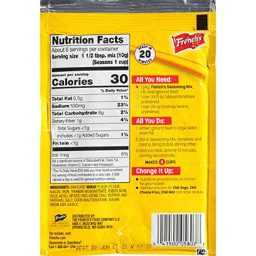 French'S Chili-O Original Spices, 1.75-Ounce Packages (Pack Of 18)