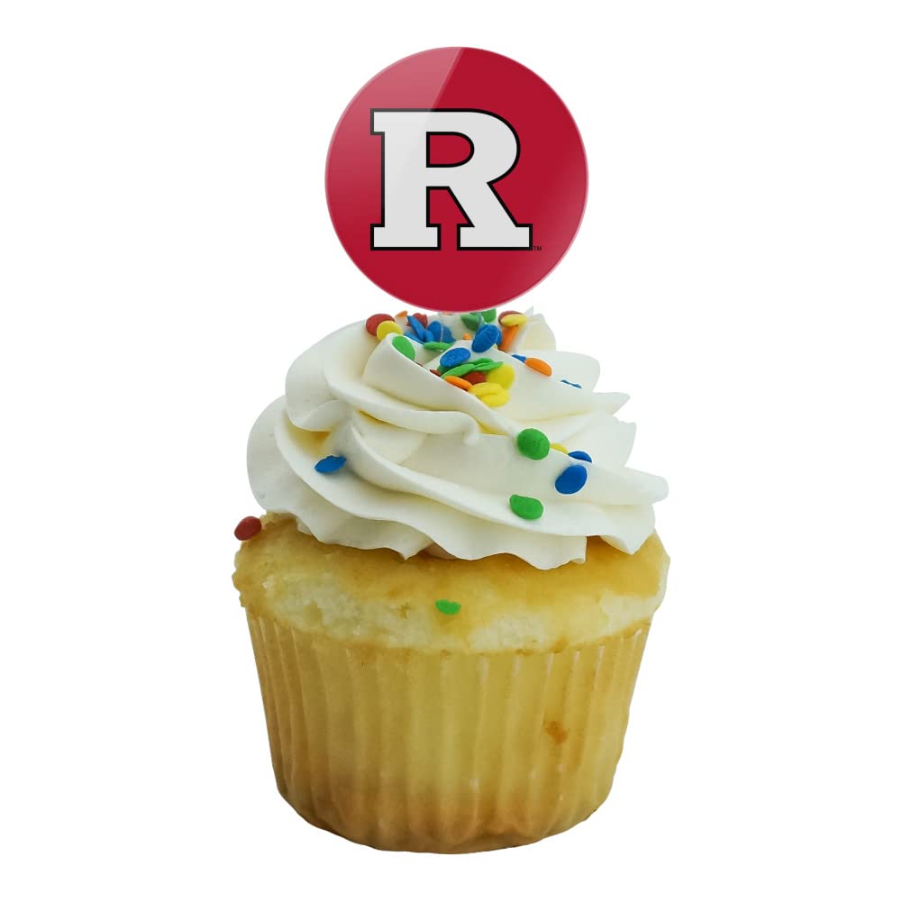 Rutgers Scarlet Knights Logo Cupcake Picks Toppers Decoration Set Of 6