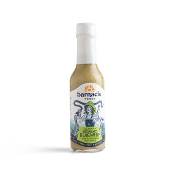 Barnacle Foods Serrano Bullwhip Kelp Hot Sauce, 5.5 oz (Pack of 3), Kelp & Serrano Peppers, Umami Flavor, Made in Alaska