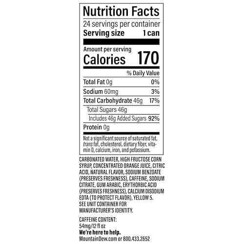 Mountain Dew Soda, 12oz Cans (24 Pack)