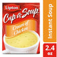Soup Secrets Lipton Cup-A-Soup Instant Soup For A Warm Cup Of Soup Cream Of Chicken Only 70 Calories Per Serving, 4 Count (12 Pack)