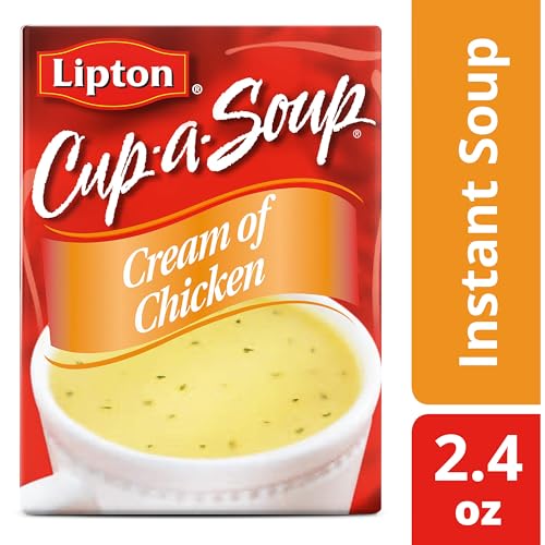Soup Secrets Lipton Cup-A-Soup Instant Soup For A Warm Cup Of Soup Cream Of Chicken Only 70 Calories Per Serving, 4 Count (12 Pack)