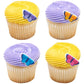 Pink, Yellow, Blue, And Purple Butterfly Edible Sugar Cake Toppers, 12 Count