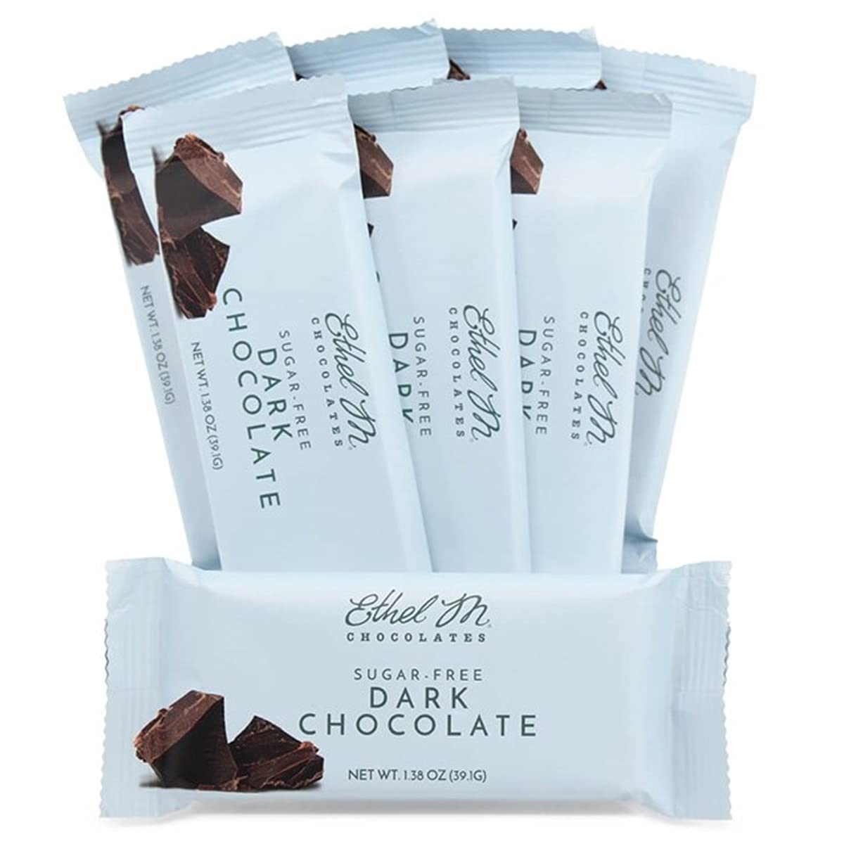 Ethel M Chocolates Top-Grade Sugar Free Dark Chocolates Bars Set Of 8 - Enjoy Creamy Taste Guilt Free Sweet Tooth Snack  Shipped Fresh From The Factory