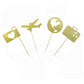 Morndew 24 Pcs Airplane Heart Traveling Case Earth Cupcake Toppers For World Travel Themed Party Baby Shower Birthday Party Wedd