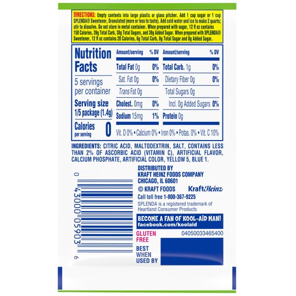 Green Apple Kool Aid Powdered Drink Mix (Pack of 48)