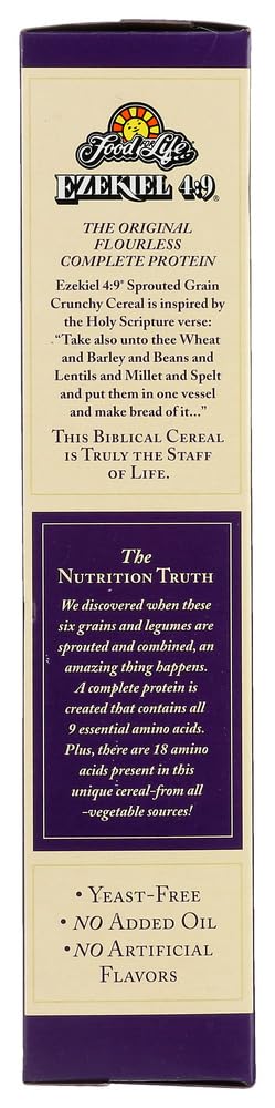 Food For Life Ezekiel 4:9 Sprouted Crunchy Cereal, Cinnamon Raisin, Vegan Friendly, Kosher, Usda Certified Organic, Non-Gmo, 16