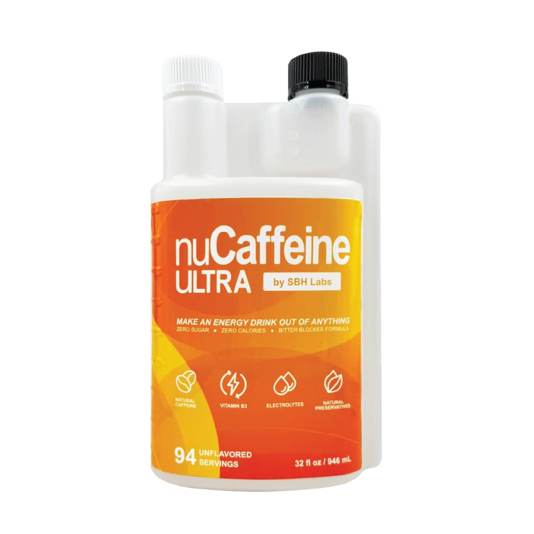 SBH Labs nuCaffeine Ultra Energy Drink Mix | Natural Caffeine + B3 + Electrolytes | 32 Fl Oz (Pack of 1)