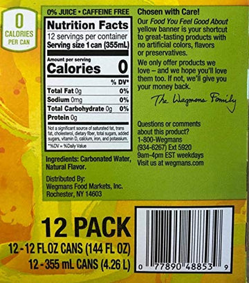 Wegmans Sparkling Water Seltzer Drink, 0 Sugar, 12 Fl Oz Cans, Orange Pineapple Flavor, 12 Pack