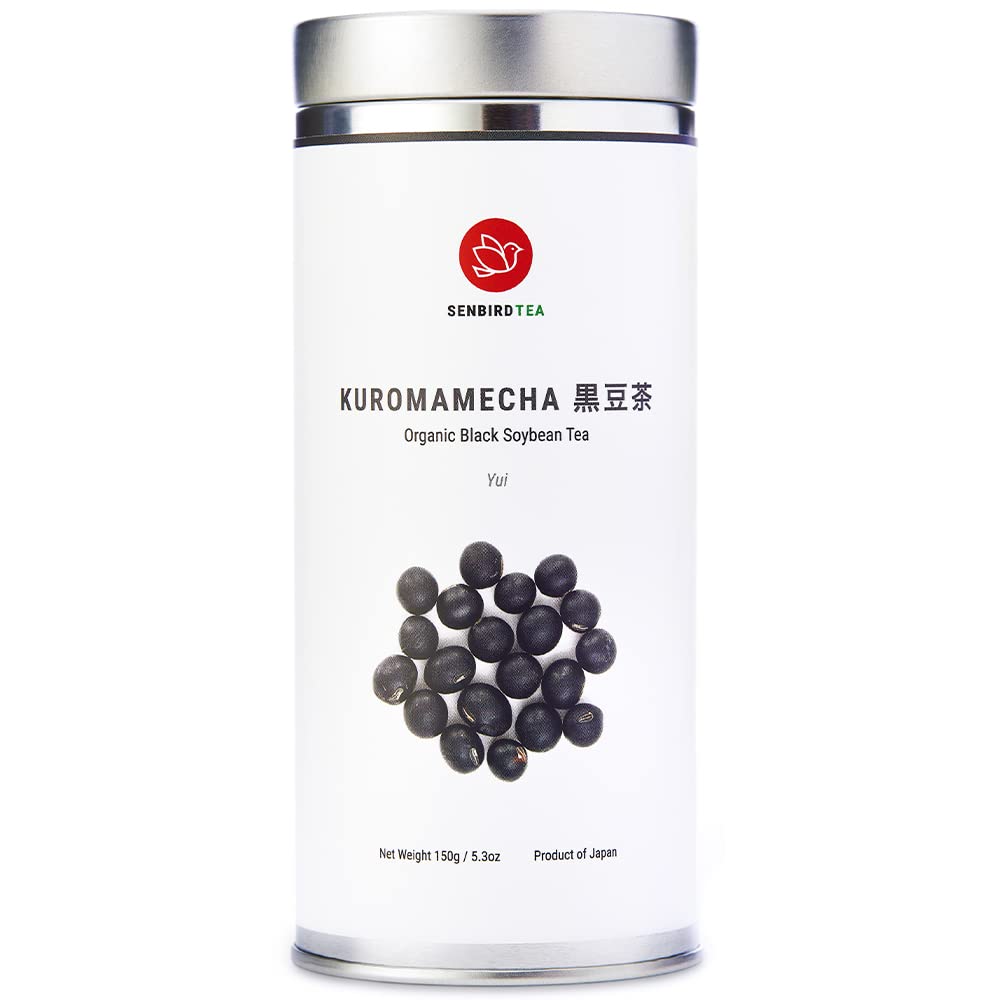 Senbird Kuromamecha Japanese Black Soybean Tea - Loose Leaf, 5.3oz Airtight Tin