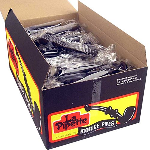 Licorice smoky aroma La Pipette Black Licorice Candy 60 Count Box - Black
