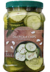 Dill Pickle Chips with every bite. These pickle chips are expertly seasoned with dill and garlic, making them the perfect additi
