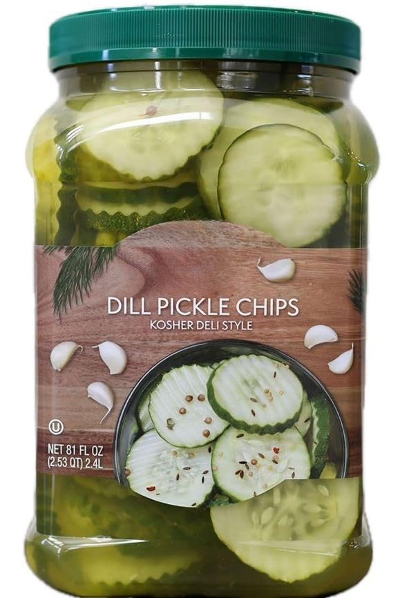 Dill Pickle Chips with every bite. These pickle chips are expertly seasoned with dill and garlic, making them the perfect additi
