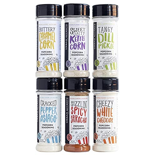 Urban Accents Blockbuster, Movie Night Popcorn Kernels Gift And Popcorn Seasoning Variety Pack (Set Of 9)-3 Kernels And 6 Popcor