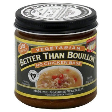 Better Than Bouillon Vegetarian No Chicken Base, Made With Seasoned Vegetables, Certified Vegan, Makes 9.5 Quarts Of Broth, 38 Servings, 8 Oz Jar (Pack Of 6)