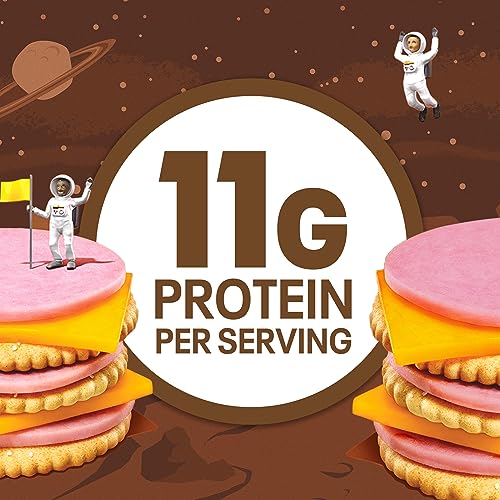 Lunchables Ham & Cheddar Cheese Cracker Stackers Kid Lunch Snack, 3.5 Oz Tray