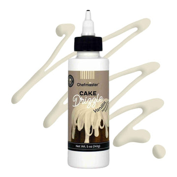 Chefmaster Vanilla-Flavored Cake Drizzle, Edible Cake Drip Frosting, 5 oz