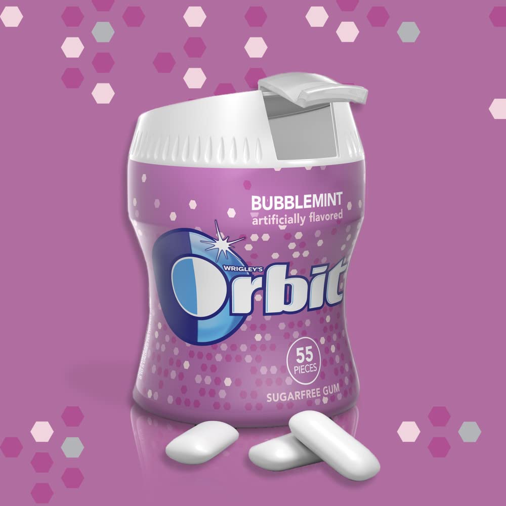 Orbit Bubble Gum Cups, Bubble Mint Flavor, 55 Count (Pack of 4) - Perfect for Fresh Breath and Enjoyable Chewing