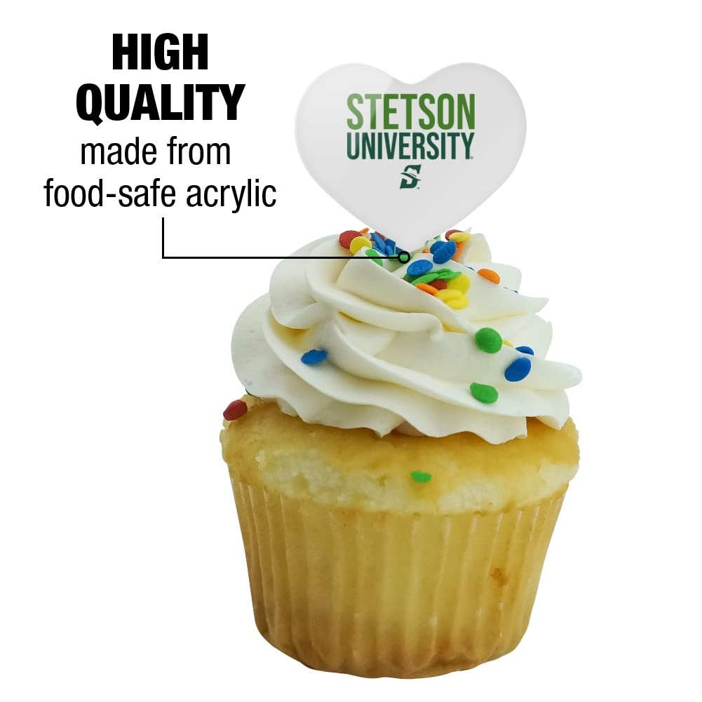 GRAPHICS & MORE Cupcake Picks Set of 6, Acrylic, Stetson University Heart Love Design