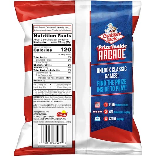 Cracker Jacks Original Large 3.125 Ounce Bag | Pack Of 4