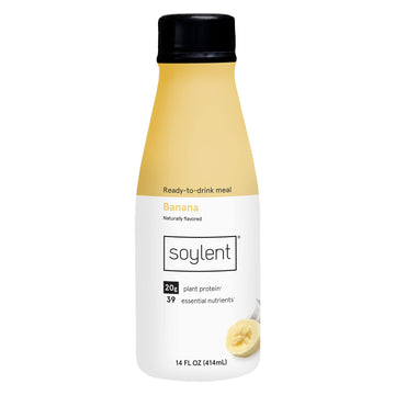 Soylent Complete Meal Replacement Shake, Banana, 20G Complete Protein, 28 Vitamins & Minerals, Low Sugar, 14Oz (Single Bottle)