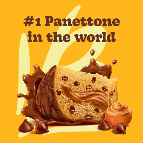 Bauducco Chocottone Peanut Butter Cake - Moist Italian Recipe, Fudge Topping, 16 oz (Pack of 1)