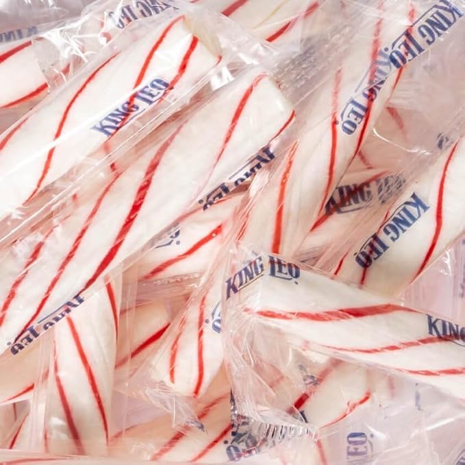 King Leo Soft Peppermint Sticks - 3 lb Bulk Bag (Individually Bagged)