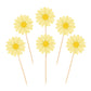 36 Pieces Daisy Cupcake Toppers Yellow Daisy Cake Decorations Chrysanthemum Cupcake Toppers, Spring Daisy Flower Cake Picks For