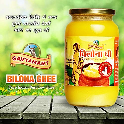 Gavyamart Ghee In Pantry, 100% Pure Kankrej A2 Cow Desi Ghee Non Gmo - Made Using Traditional Bilona Method Ghee - Glass Ghee Ja