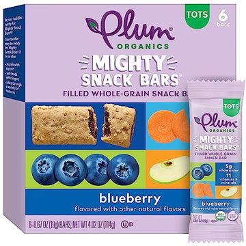Plum Organics Mighty Snack Bars For Toddlers Blueberry Fruit Snack Bar, 0.67 Oz, 6 Ct