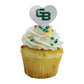 GRAPHICS & MORE Cupcake Picks Set of 6, Acrylic, University of Wisconsin Green Bay, Heart Love Design, Model CUPT.HRT.ACR.6PK.CLCWGB500B