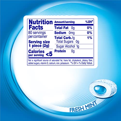 Mentos Pure Fresh Sugar-Free Chewing Gum with Xylitol, Fresh Mint, in a recyclable 90% Paperboard Bottle, 80 Piece (Pack of 4)